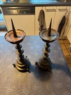 Paire de grands pique-cierges de style Néogothique – 50 cm, Enlèvement ou Envoi, Autres matériaux