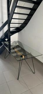 Table de salle à manger en verre, Comme neuf, Rectangulaire, 50 à 100 cm, Moderne