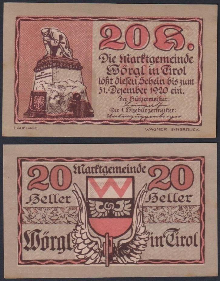 Noodgeld Oostenrijk, Postzegels en Munten, Munten en Bankbiljetten | Verzamelingen, Bankbiljetten, Ophalen of Verzenden
