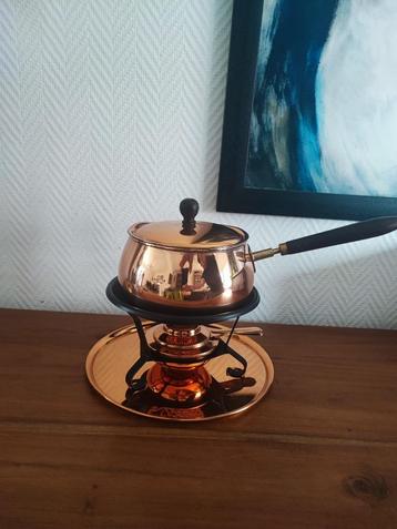 Service à fondue vintage en cuivre rouge en bon état, Enlèvement ou Envoi, Cuivre