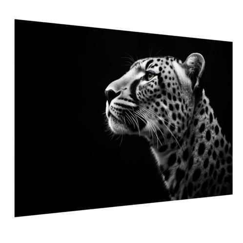 Cheetah zwart wit Kunststof poster 120x80cm, Huis en Inrichting, Woonaccessoires | Wanddecoraties, Nieuw, Verzenden