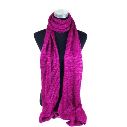 SJAAL FUCHSIA MET GLITTERS 190X40 CM NIEUW, Kleding | Dames, Mutsen, Sjaals en Handschoenen, Nieuw, Sjaal, Verzenden