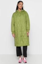 NIEUW! BENETTON Quilted lange jas met kap maat S, Neuf, Enlèvement ou Envoi, Taille 36 (S), Vert