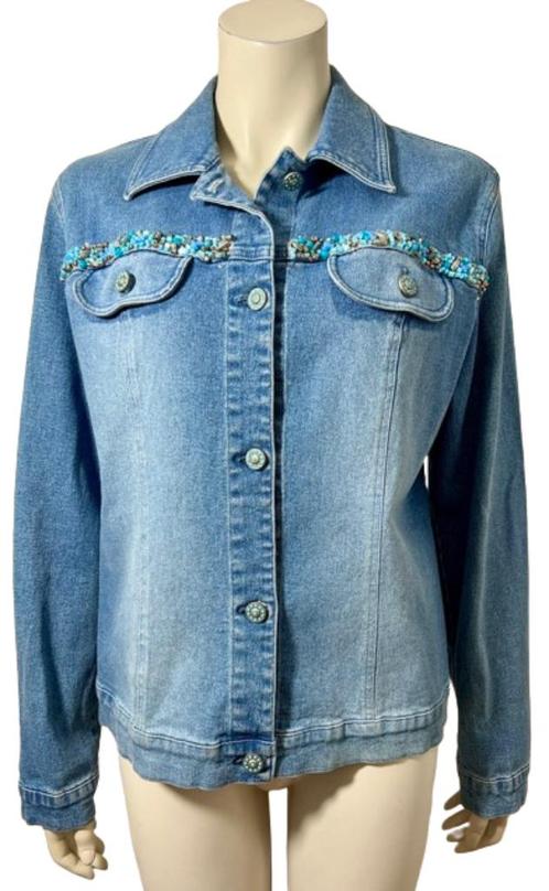 BIANCA MARIA CASELLI jeansvest, jasje - IT 48 - Pre Loved, Kleding | Dames, Jasjes, Kostuums en Pakken, Zo goed als nieuw, Jasje