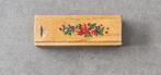 Ancien plumier en bois décoré avec 8 plumes à encre, Antiquités & Art, Enlèvement ou Envoi