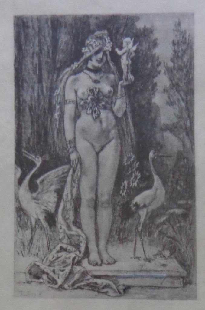 FELICIEN ROPS / IMPUISSANCE D'AIMER / HELIOGRAVURE 37x27cm, Antiek en Kunst, Kunst | Etsen en Gravures, Ophalen of Verzenden