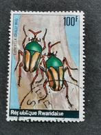 Rwanda - insecten 100 F, Ophalen of Verzenden, Dier of Natuur, Gestempeld