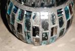 kaarsenhouder in gekleurd glas, 12 cm diameter, Ophalen of Verzenden, Zo goed als nieuw