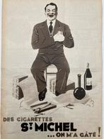 Sigaretten St Michel reclame jaren 30, Verzamelen, Rookartikelen, Aanstekers en Luciferdoosjes, Ophalen of Verzenden