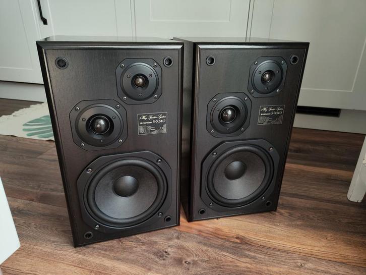 Oldschool Vintage Pioneer S-X540 luidsprekers 3-weg systeem, Audio, Tv en Foto, Luidsprekerboxen, Gebruikt, Front, Rear of Stereo speakers