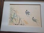 Vintage Japanse aquarel, Antiek en Kunst, Ophalen of Verzenden