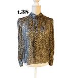 (50) -chemisier femme t.38 noir et blanc - pimkie -, Maat 38/40 (M), Zwart, Ophalen of Verzenden, Zo goed als nieuw