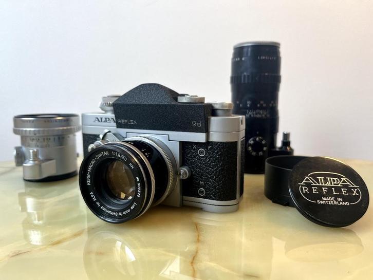 Alpa 9d SLR met drie lenzen van 50 mm, 180 mm en 24 mm, Audio, Tv en Foto, Fotocamera's Analoog, Zo goed als nieuw, Spiegelreflex
