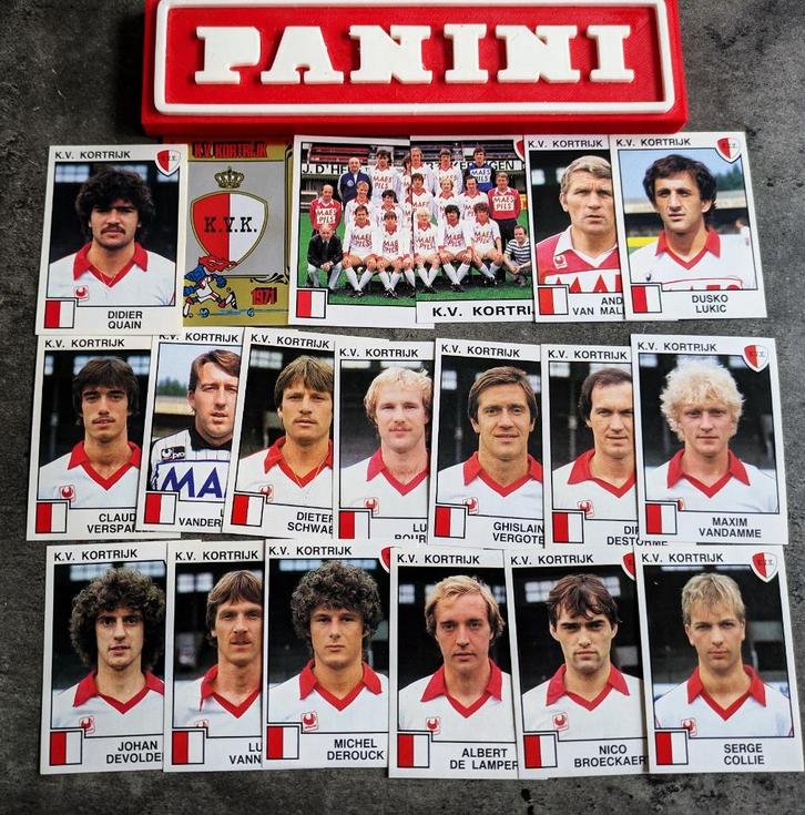 PANINI FOOTBALL 85 KVK KORTRIJK 19 STICKERS 1985, Hobby en Vrije tijd, Stickers en Plaatjes, Verzenden