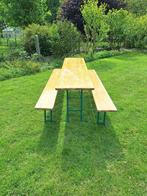 Table de jardin pliable avec bancs 3 pièces, Jardin & Terrasse, Tables de jardin, Rectangulaire, Bois, Enlèvement, Utilisé