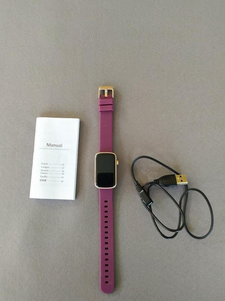 Montre dame connectée NEUVE, Handtassen en Accessoires, Smartwatches, Nieuw, Paars, Ophalen of Verzenden