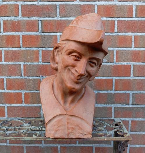 Hildebert Derre 1956 statue ancienne en terre cuite 45 cm, Antiquités & Art, Antiquités | Céramique & Poterie, Enlèvement ou Envoi