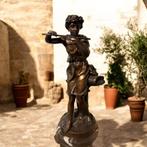 Mooi bronzen beeld van een jonge fluitist (85 cm), Antiek en Kunst, Ophalen