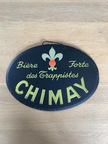 Plaque en tôle bière trappiste Chimay non émaillée 