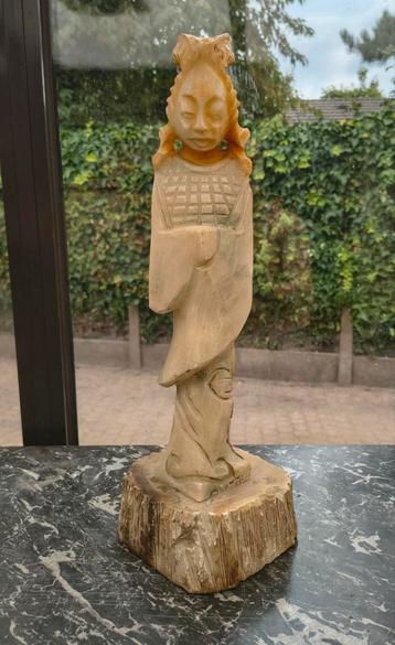 Marmeren Chinees Beeld H 46 cm Handwerk Te Koop Intermassa beschikbaar voor biedingen