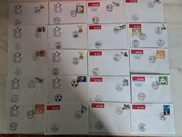 20 Enveloppen met gestempelde zegel beschikbaar voor biedingen