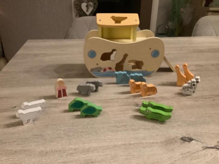 Ark van Noach houten speelgoed ark (20x24 cm), Kinderen en Baby's, Speelgoed | Houten speelgoed, Zo goed als nieuw, Overige typen