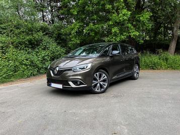 Renault Grand Scenic TCe140 EDC Intens, Auto's, Monovolume, Euro 6, Bruin, Leder en Stof
