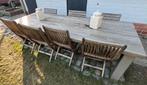 Tuintafel tuinset massief hout, Ophalen, Zo goed als nieuw, Hout, Tuinset
