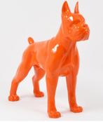 Statue chien boxer en resine de couleur orange 85 cm, Nieuw, Kunststof, Ophalen, Dierenbeeld