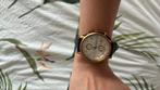 Montre Fossil femme – modèle rare, or rose/cuir bleu marine, Ophalen, Fossil, Zo goed als nieuw, Goud