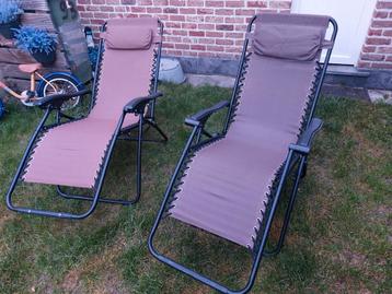 Tuinstoelen, strandstoelen, verstelbaar zo goed als nieuw beschikbaar voor biedingen