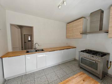 Cuisine Ikea, blanc brillant avec plateau en bois, Enlèvement, Utilisé, Blanc