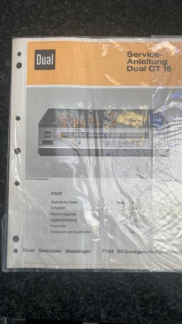 Dual ct15 service manual beschikbaar voor biedingen
