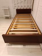 Lit 1 personne vintage + sommier, Huis en Inrichting, Slaapkamer | Bedden, Ophalen, Gebruikt, Eenpersoons, Bruin
