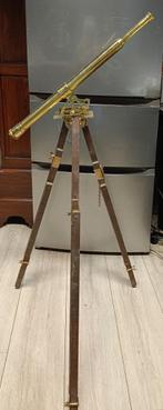 Koperen scheepstelescoop op houten statief te koop., Verzamelen, Ophalen of Verzenden, Gebruikt