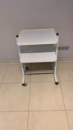 Petite table blanche sur roulettes avec étagère pliante, Enlèvement, Utilisé