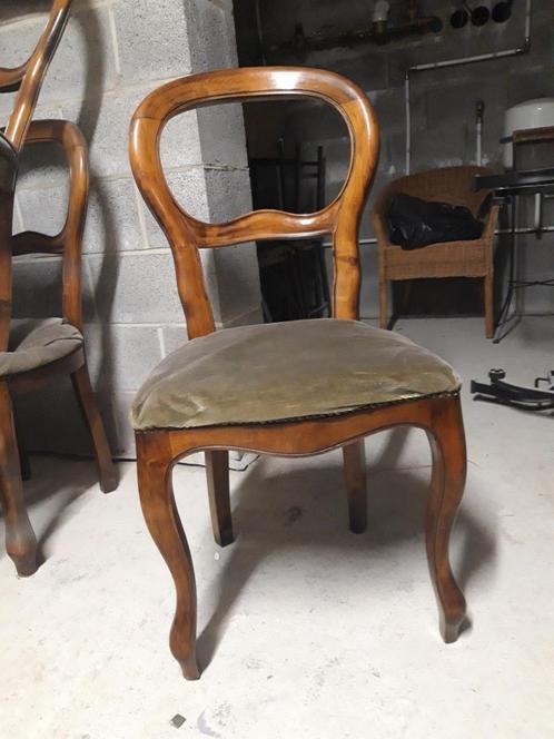 6 stevige kersenhouten stoelen, Antiek en Kunst, Antiek | Meubels | Stoelen en Sofa's, Ophalen
