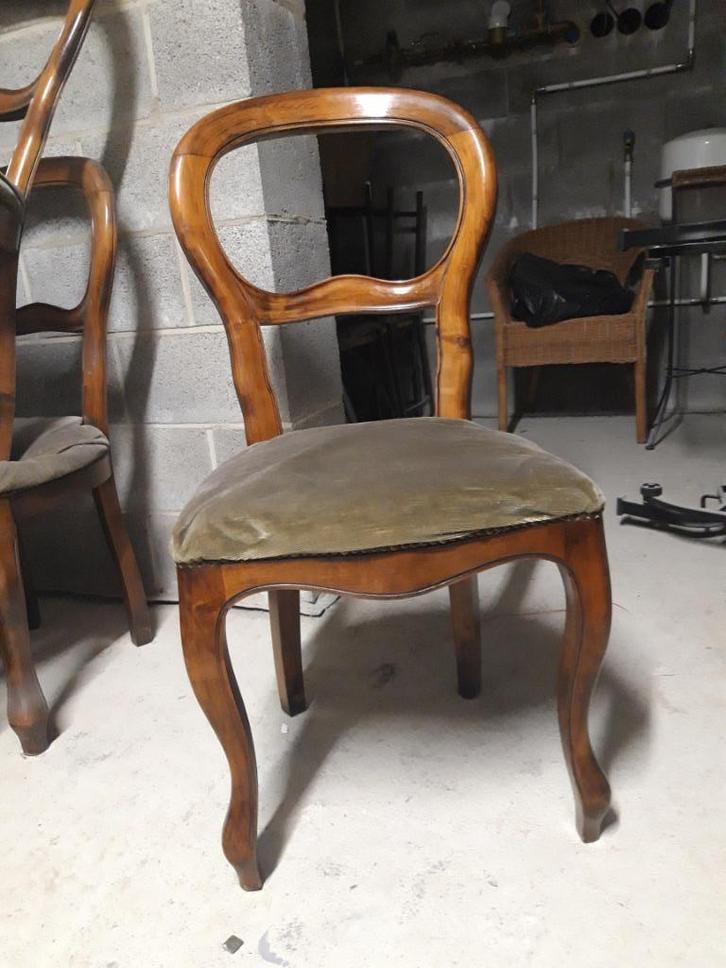 6 stevige kersenhouten stoelen, Antiek en Kunst, Antiek | Meubels | Stoelen en Sofa's, Ophalen