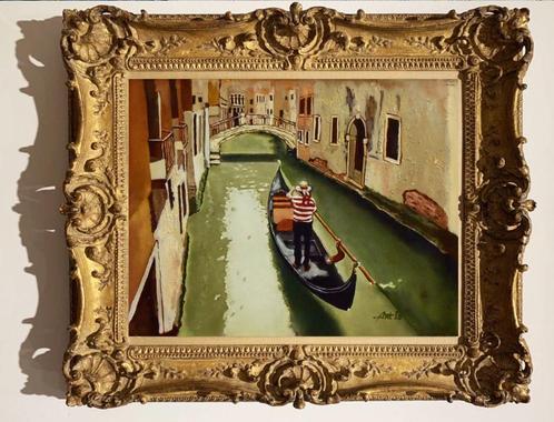 "Venetië. Gondelier" Schilderij, Antiek en Kunst, Kunst | Schilderijen | Modern, Verzenden