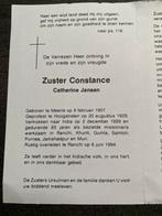 Zuster Constance - Janssn Catherine zusters ursulinen, Verzamelen, Bidprentjes en Rouwkaarten, Verzenden, Bidprentje