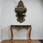 Barok, brocante Rococo wandconsole, sidetable met spiegel, Maison & Meubles, Utilisé, Enlèvement ou Envoi