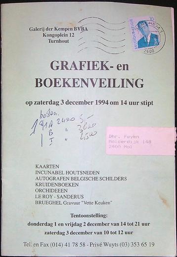 Gezocht : Galerij der Kempen veiling van 03 12 1994  beschikbaar voor biedingen