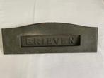 Antiek/vintage koperen brievenbus klep - muurplaat, Ophalen of Verzenden, Gebruikt, Overige materialen, Brievenbusklep