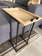 Bijzettafel hout H57,5 D28 B45 cm, afneembaar dienblad, Huis en Inrichting, Tafels | Bijzettafels, Ophalen, Gebruikt, Hout