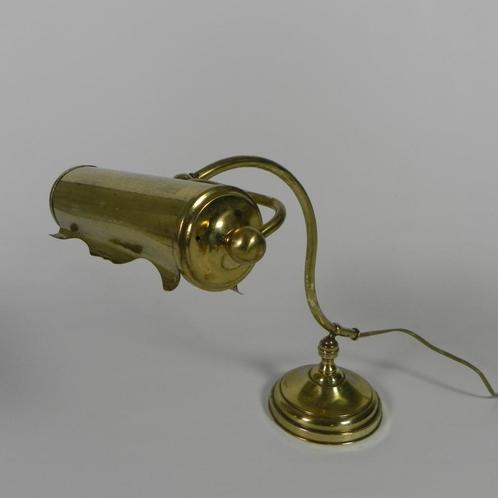Messing bureaulamp, pianolamp met roterende kap, jaren 30, Antiek en Kunst, Antiek | Verlichting, Ophalen of Verzenden