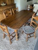 Massief eiken tafel + 6 stoelen, Huis en Inrichting, Tafels | Eettafels, Ophalen, Gebruikt, Klassiek, Eikenhout