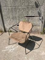 House Doctor Klever stoel metaal bruin/beige 70x70x75cm, Huis en Inrichting, Ophalen