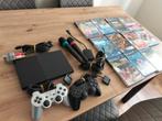 PlayStation 2, Met games, Zwart, Met 2 controllers, Ophalen of Verzenden