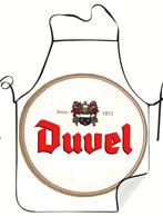 Keukenschort vintage Duvel - one size 72 op 52 cm - nieuw, Ophalen of Verzenden, Zo goed als nieuw, Wit, Schort