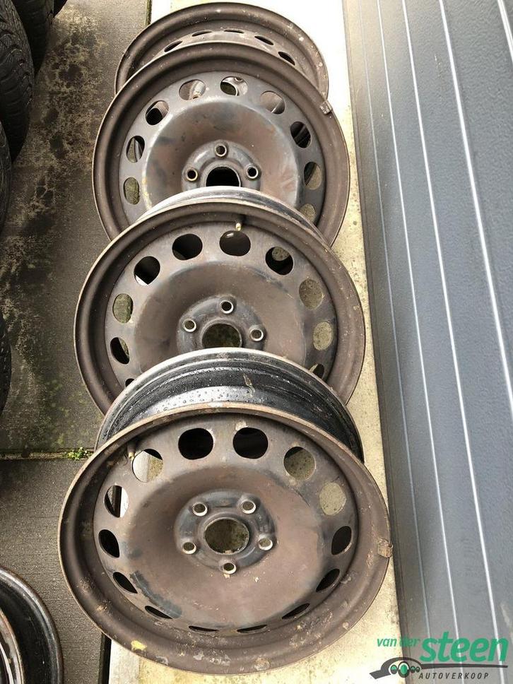 4 x Stalen Volkswagen Seat Skoda Audi 5 x 112 6,5 J 16 Inch, Auto-onderdelen, Banden en Velgen, Velg(en), Personenwagen, Gebruikt